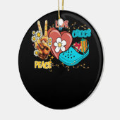 Skelet Hand Vrede Liefde Crocs Familie Xmas Pyjama Keramisch Ornament (Links)