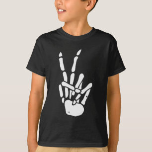 Skelet Hand Vredesteken Bot T-shirt
