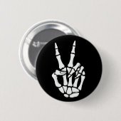 Skelet Hand Vredesteken Cool Halloween Ronde Button 5,7 Cm (Voorkant /achterkant)
