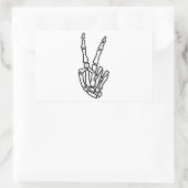 Skelet hand vredesteken rechthoekige sticker (Tas)