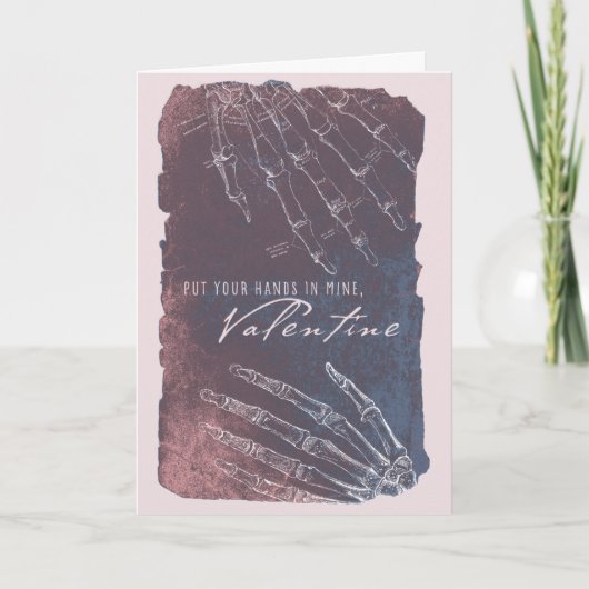 Skelet Handen Anatomische Valentijnsdag Kaart (Voorkant)