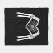 Skelet Handen Cobweb Hart (Wit) Classic Fleece Deken (Voorkant (Horizontaal))
