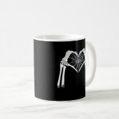 Skelet Handen Cobweb Hart (Wit) Classic Koffiemok (Voorkant rechts)