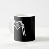 Skelet Handen Cobweb Hart (Wit) Classic Koffiemok (Voorkant links)