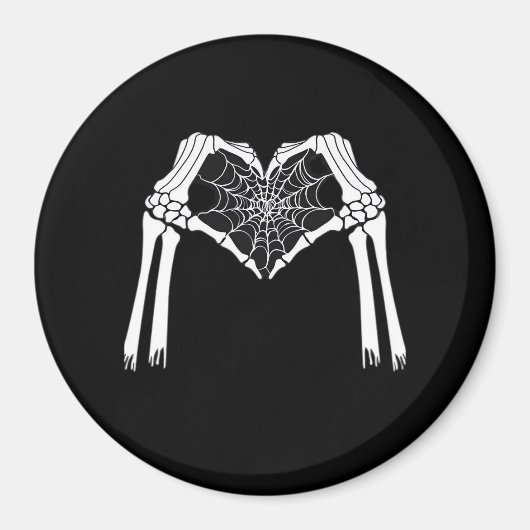 Skelet Handen Cobweb Hart (Wit) Classic Magneet (Voorkant)