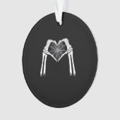 Skelet Handen Cobweb Hart (Wit) Classic Ornament (voorkant)
