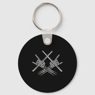 Skelet handen drumstokken drummer  sleutelhanger