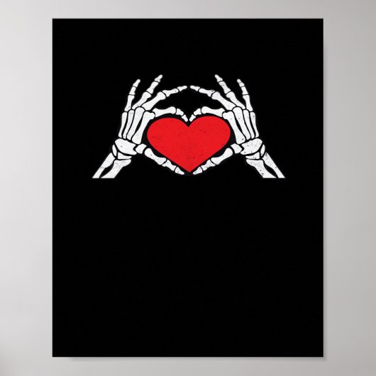 Skelet Handen Een Red Heart Classic Poster (Voorkant)