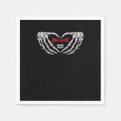 Skelet handen gevouwen in een hart. Grappig Hallow Servet (Voorkant)