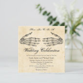 Skelet Handen Gotische Bruiloft Uitnodiging (Staand voorkant)