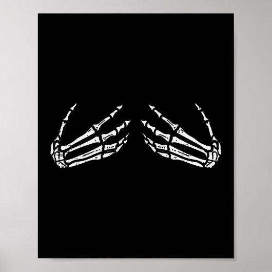 Skelet Handen Grappig Retro Halloween Kostuum Outf Poster (Voorkant)