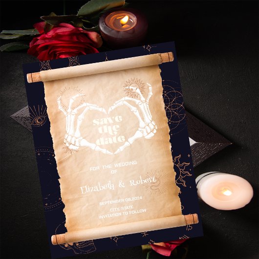 Skelet Handen Halloween Bewaar de Datum Save The Date