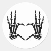 Skelet Handen Hart Gesture Sticker (Voorkant)