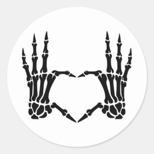 Skelet Handen Hart Gesture Sticker