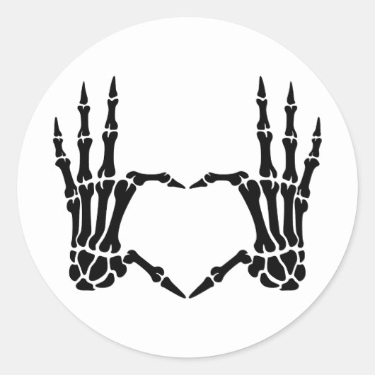 Skelet Handen Hart Gesture Sticker (Voorkant)