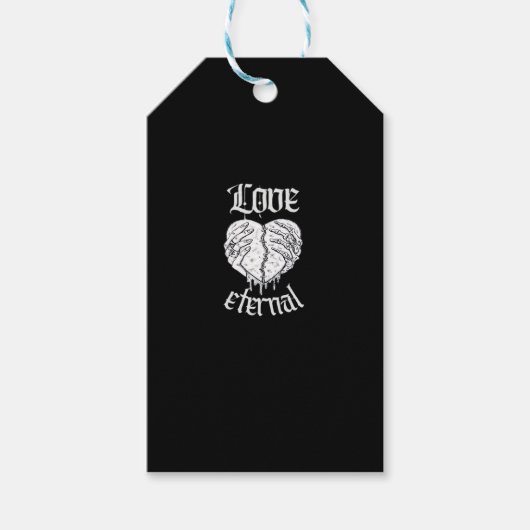Skelet Handen Hart Gothic Classic Cadeaulabel (Voorkant)