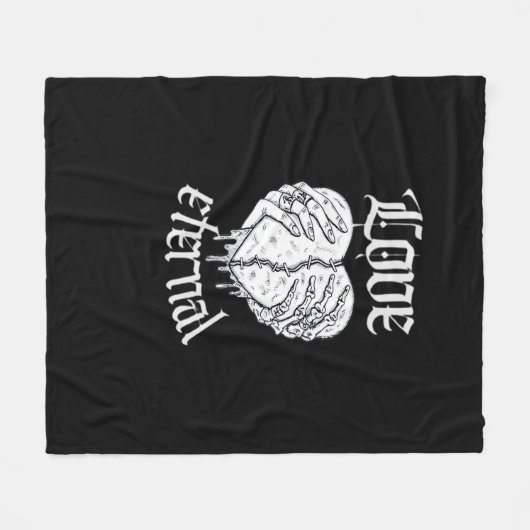 Skelet Handen Hart Gothic Classic Fleece Deken (Voorkant (Horizontaal))