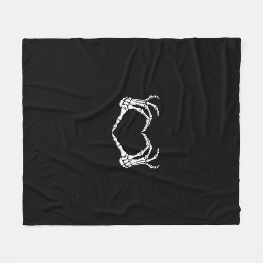 Skelet Handen Hart Grafisch Fleece Deken (Voorkant (Horizontaal))