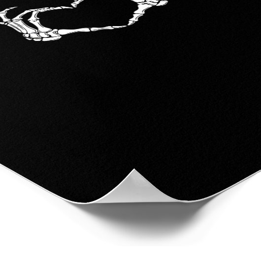 Skelet Handen Hart Grafisch Poster (Hoek)