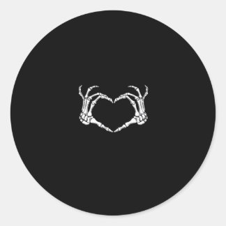 Skelet Handen Hart Grafisch Ronde Sticker