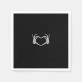 Skelet Handen Hart Grafisch Servet (Voorkant)