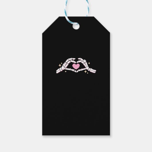Skelet Handen Hart Grappig Cadeaulabel (Voorkant)