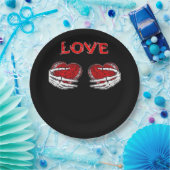 Skelet Handen Hart Grappig Ontwerp Papieren Bordje (Feest)