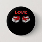 Skelet Handen Hart Grappig Ontwerp Ronde Button 5,7 Cm (Voorkant)