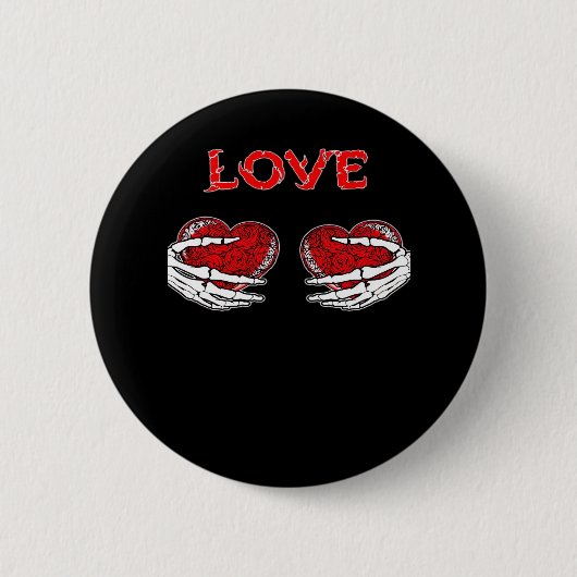 Skelet Handen Hart Grappig Ontwerp Ronde Button 5,7 Cm (Voorkant)