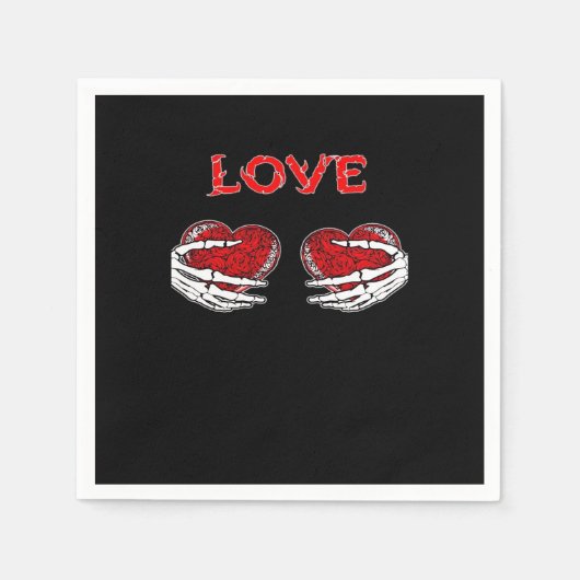 Skelet Handen Hart Grappig Ontwerp Servet (Voorkant)