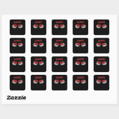 Skelet Handen Hart Grappig Ontwerp Vierkante Sticker (Vel)