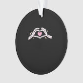 Skelet Handen Hart Grappig Ornament (voorkant)