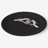 Skelet Handen Hart Grappig Papieren Bordje (Gekanteld)