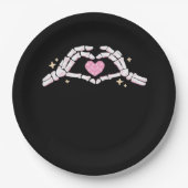 Skelet Handen Hart Grappig Papieren Bordje (Voorkant)