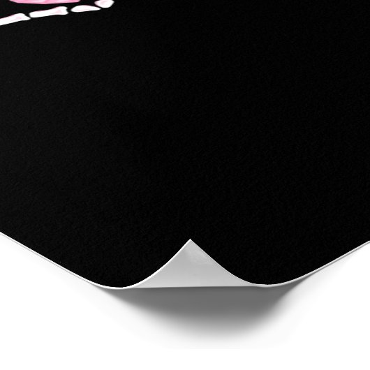 Skelet Handen Hart Grappig Poster (Hoek)