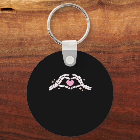 Skelet Handen Hart Grappig Sleutelhanger (Voorkant)
