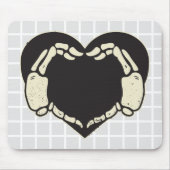 Skelet Handen Hart Grid Muismat (Voorkant)