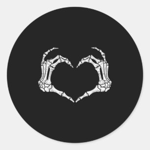Skelet Handen Hart Halloween Rock Kostuum Heren Wo Ronde Sticker