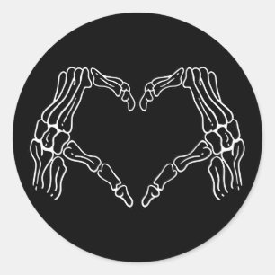 Skelet Handen Hart Halloween Sticker