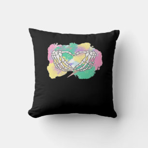 Skelet Handen Hart Met Abstract Gekleurde Backgr Kussen