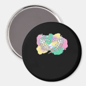 Skelet Handen Hart Met Abstract Gekleurde Backgr Magneet (Voorkant / Achterkant)