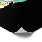 Skelet Handen Hart Met Abstract Gekleurde Backgr Poster (Hoek)