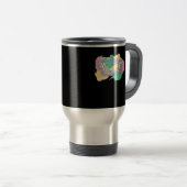 Skelet Handen Hart Met Abstract Gekleurde Backgr Reisbeker (Voorkant rechts)