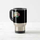 Skelet Handen Hart Met Abstract Gekleurde Backgr Reisbeker (Voorkant links)