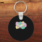 Skelet Handen Hart Met Abstract Gekleurde Backgr Sleutelhanger (Voorkant)