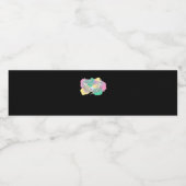 Skelet Handen Hart Met Abstract Gekleurde Backgr Waterfles Etiket (Enkel label)