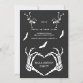 Skelet Handen Hart met Dansende Skeletten & Vleerm Kaart (Voorkant)