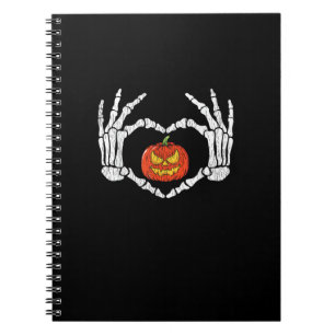  Skelet Handen Hart Pompoen Herfst Halve Notitieboek