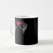 Skelet handen hart Schattige Koffiemok (Voorkant links)