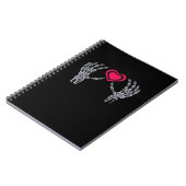 Skelet handen hart Schattige Notitieboek (Linkerzijde)